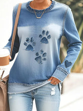 Damen Jeans pfote Sweatshirt